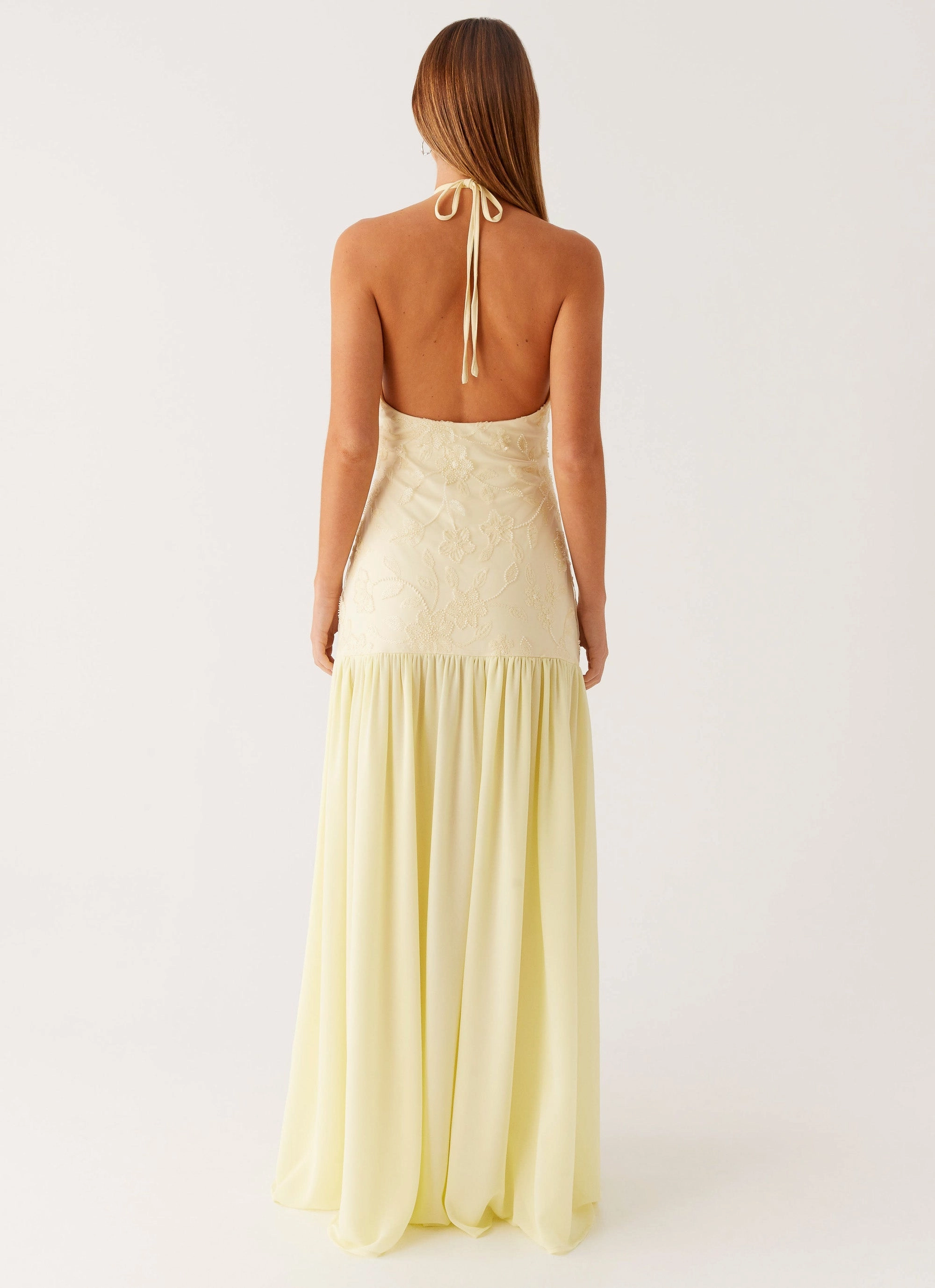 Tall Girl everyday staple Janelle Beaded Maxi Dress - Yellow
