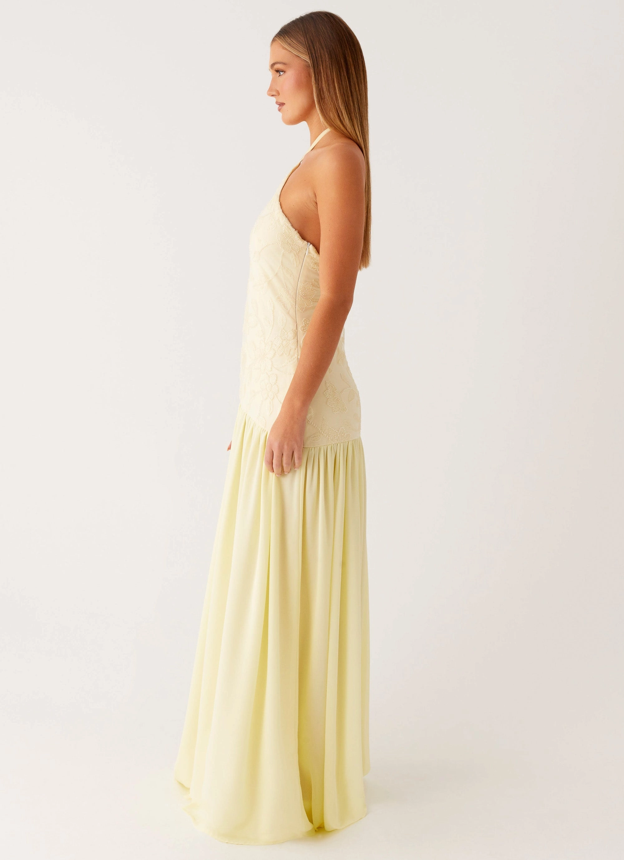 Simple Chic Janelle Beaded Maxi Dress - Yellow