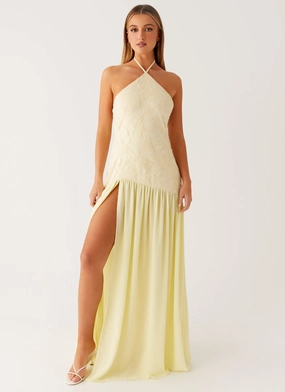 Day and Night Wear Janelle Beaded Maxi Dress - Yellow Janelle Beaded Maxi Dress - Yellow Urban Drape Lawn Soft