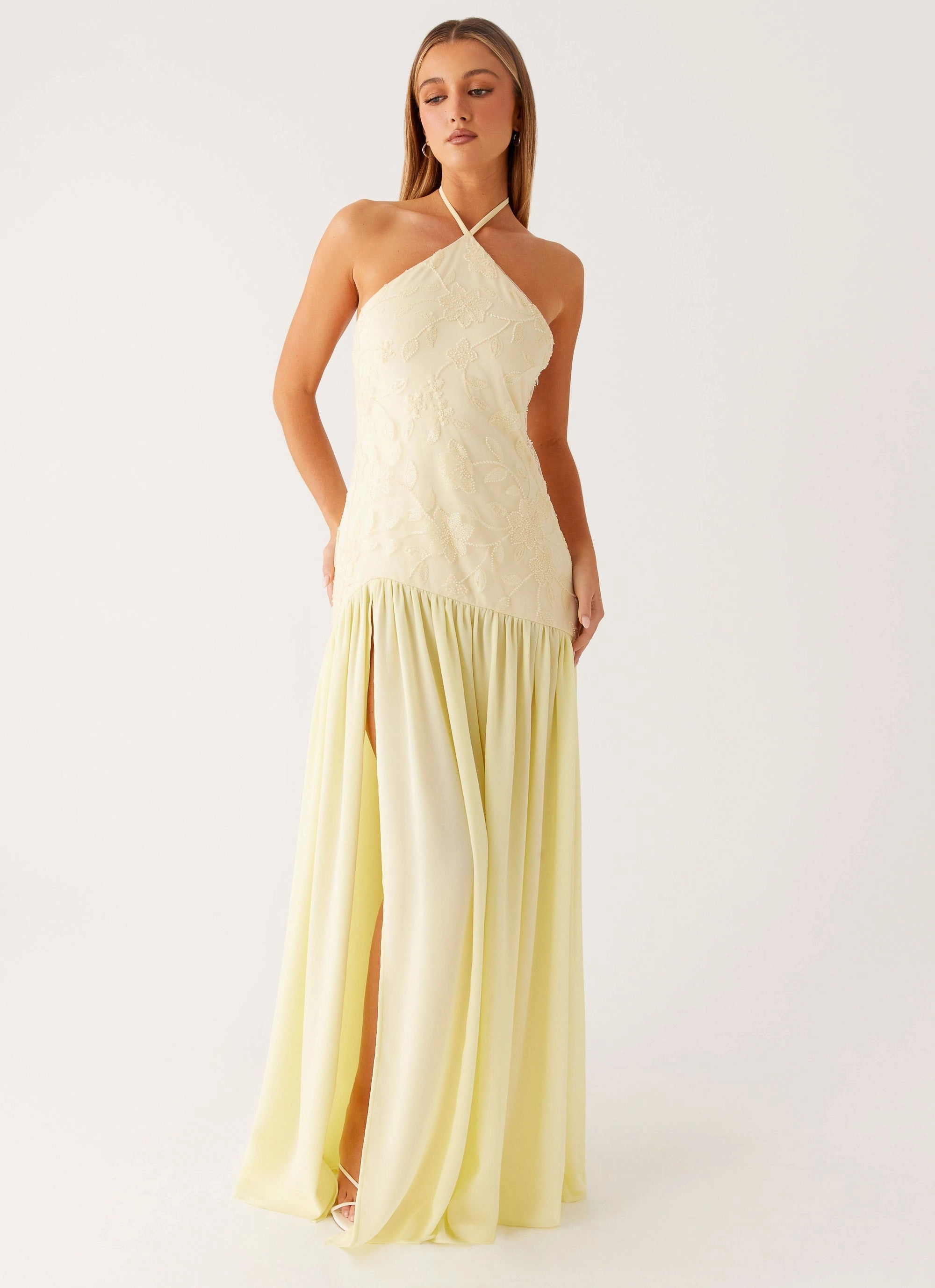 Smooth Flow Janelle Beaded Maxi Dress - Yellow