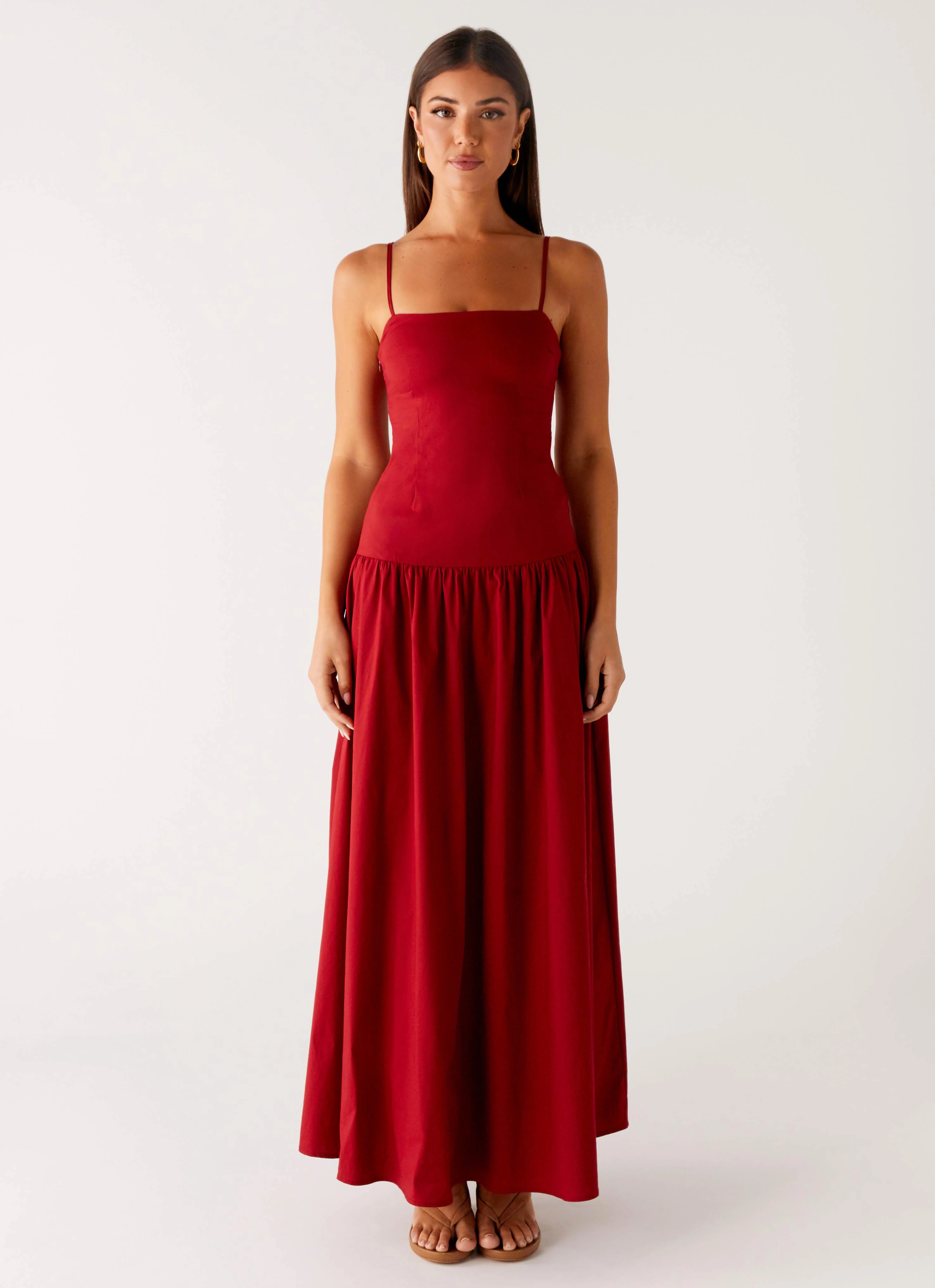 ruffle trim Vince Cami Maxi Dress - Deep Red