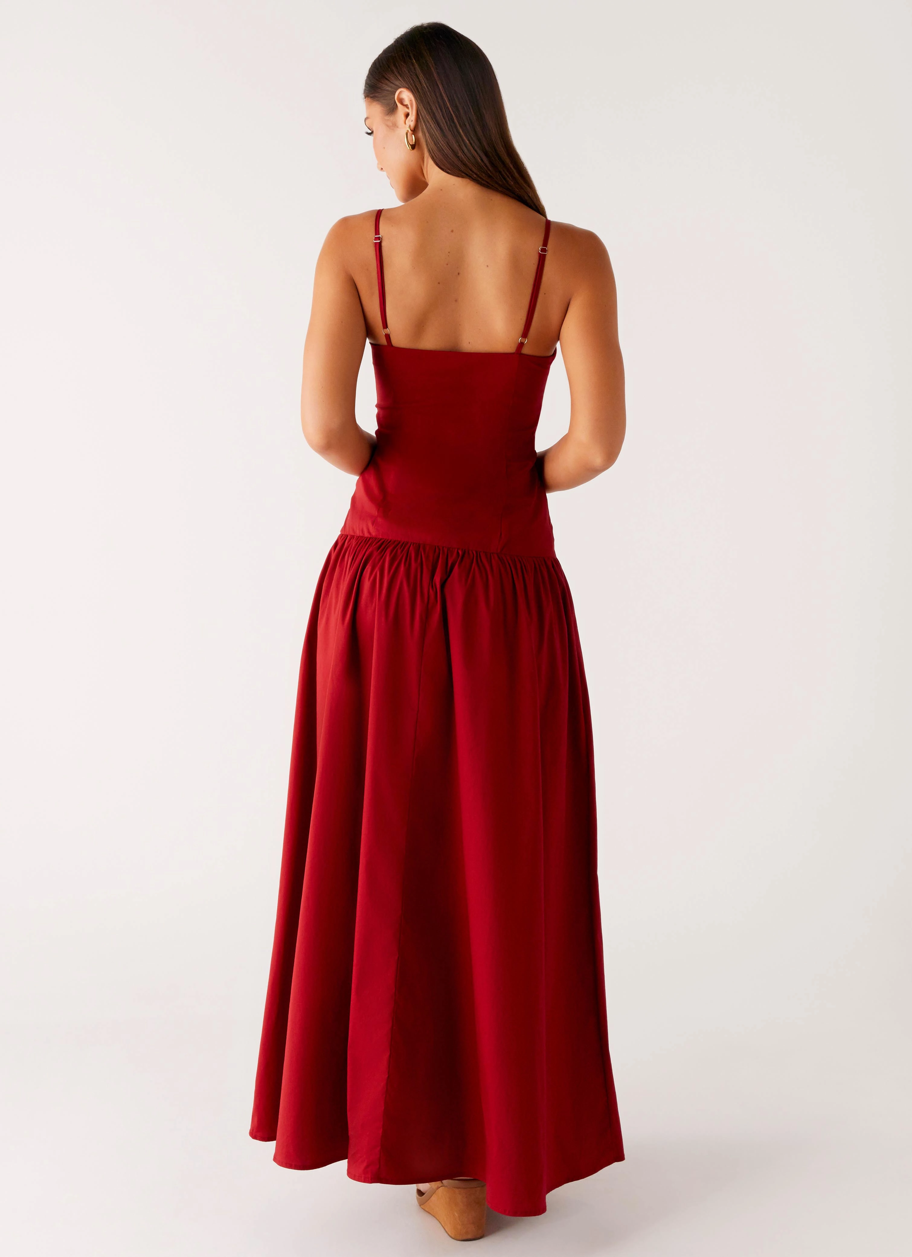 Smooth-Lining WideCollarDesign Vince Cami Maxi Dress - Deep Red
