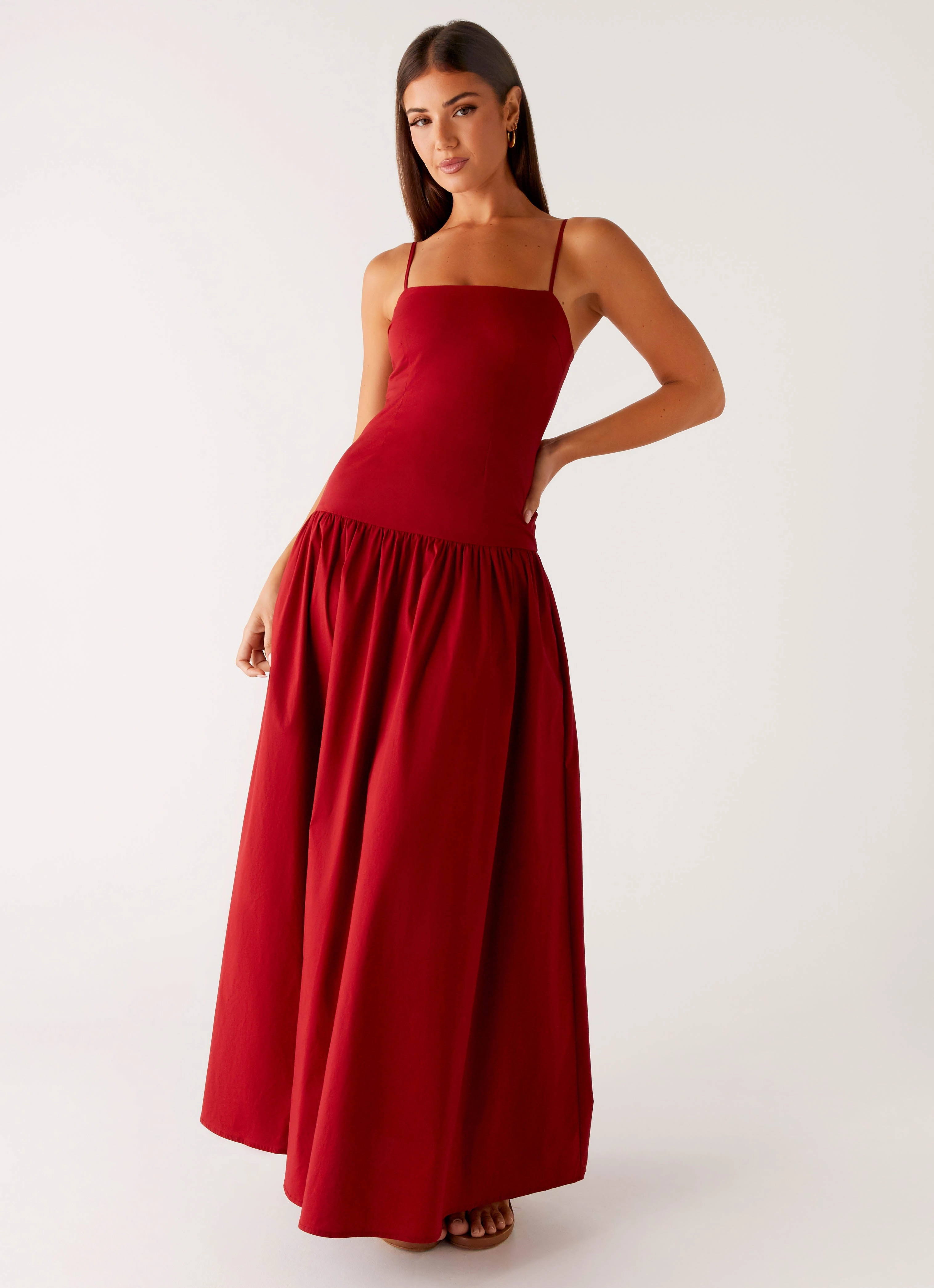 Vince Cami Maxi Dress - Deep Red Smart and Stylish One Piece Look