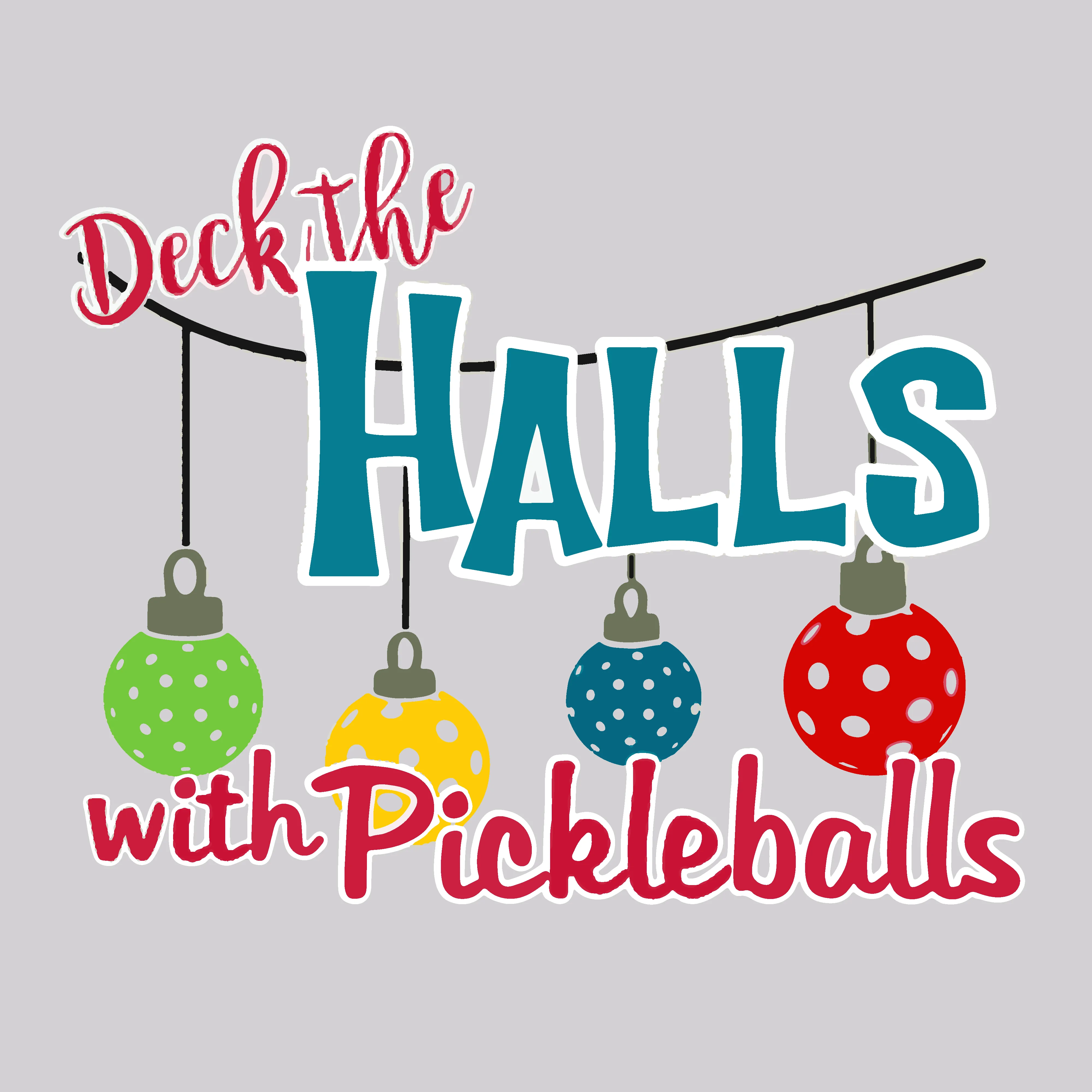 Deck the Halls with Pickleballs | Women’s Sleeveless Pickleball Shirt | 100% Polyester
