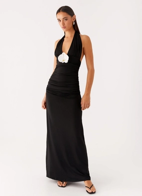 Delicate Garments Adalie Halter Neck Midi Dress - Black Elegant holiday wear Adalie Halter Neck Midi Dress - Black