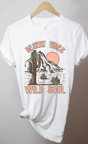 Desert Vibes Wild Soul Graphic Tee S-XL Eco Friendly Material Desert Vibes Wild Soul Graphic Tee S-XL No Shrink Technology FunctionalPockets