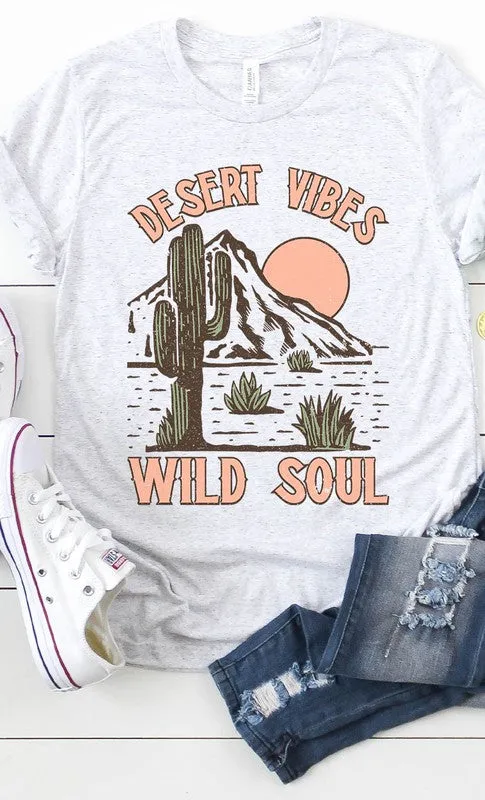 Desert Vibes Wild Soul Graphic Tee S-XL Casual Vibes High-Quality Fabric