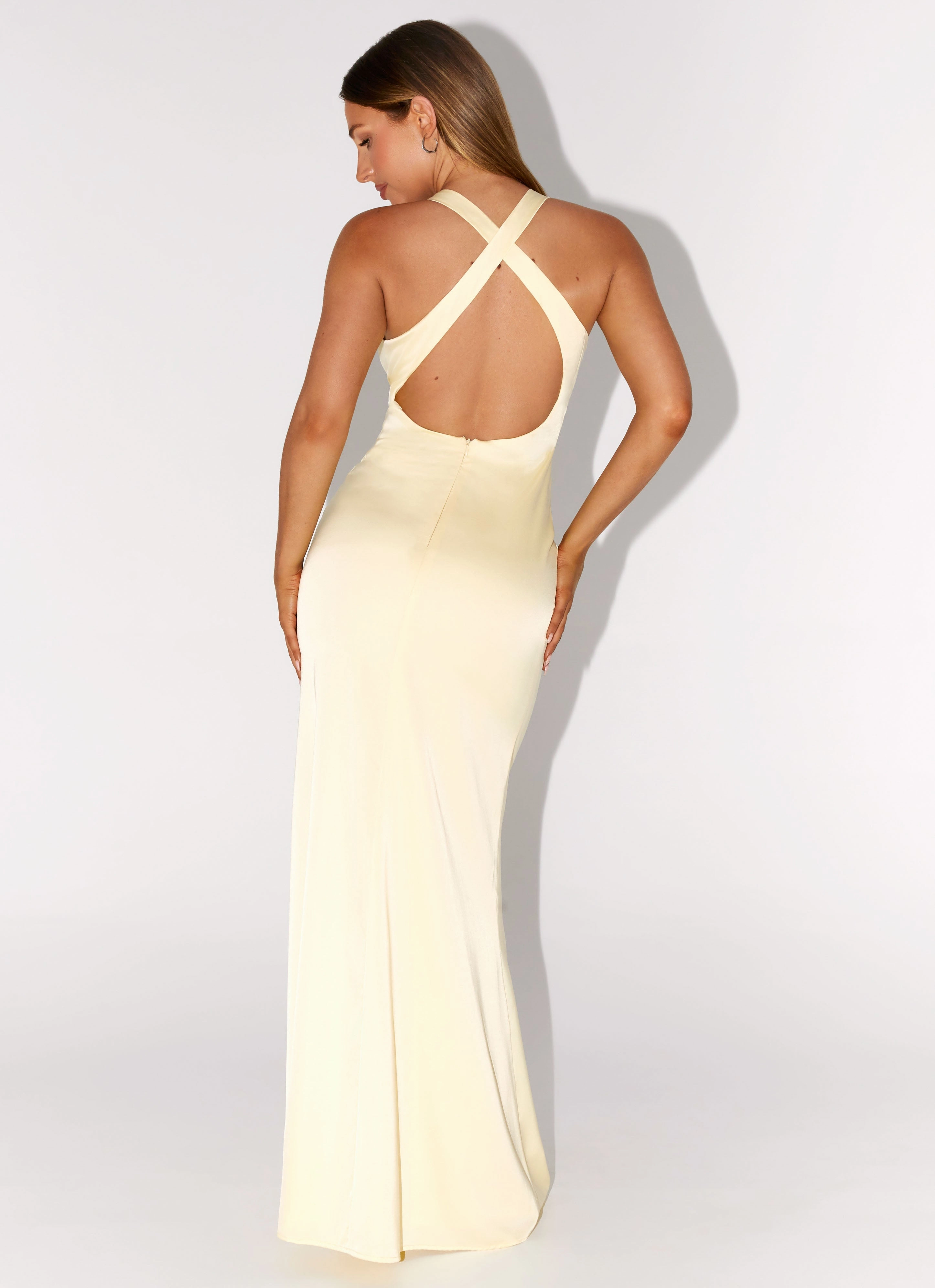 Desi Halterneck Maxi Dress - Yellow Polished Mood