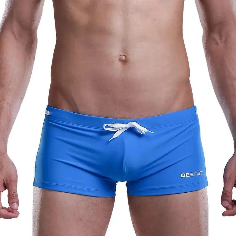 DESMIIT Simple Solid Color Boxer boys Swim Trunks