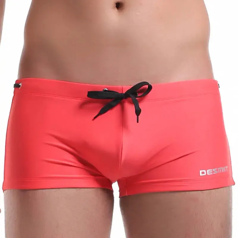 DESMIIT Simple Solid Color Boxer boys Swim Trunks