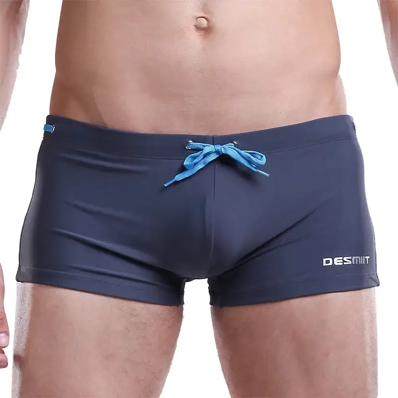 DESMIIT Simple Solid Color Boxer boys Swim Trunks
