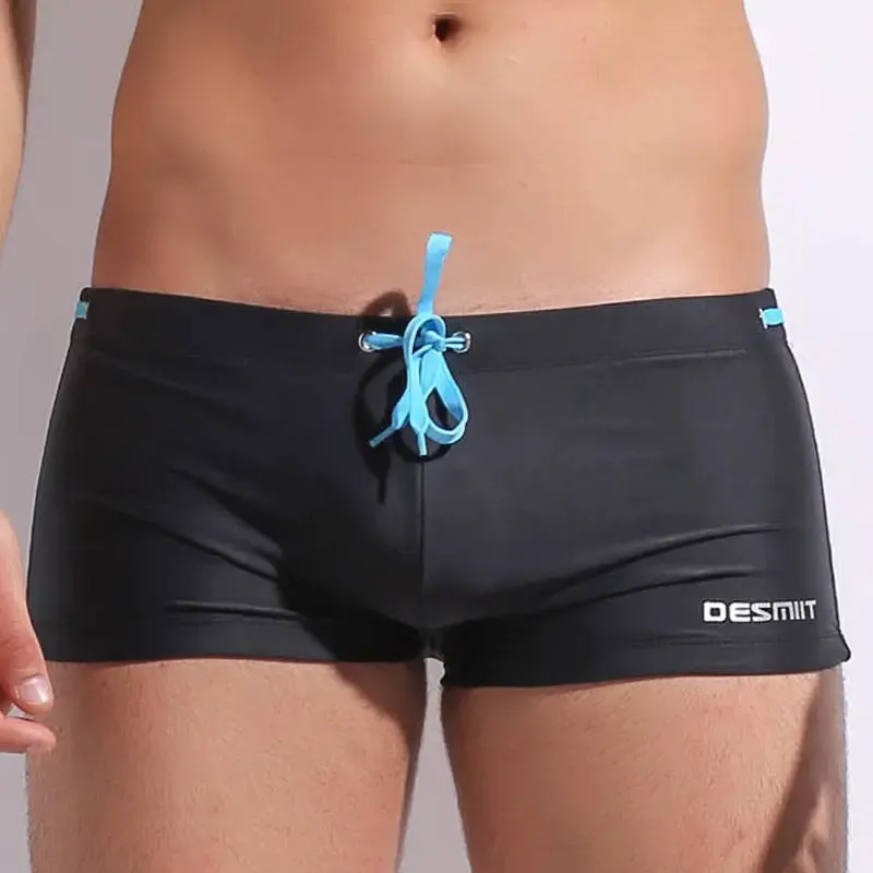 DESMIIT Simple Solid Color Boxer boys Swim Trunks