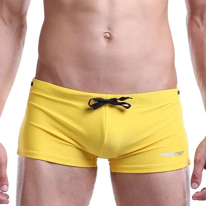 DESMIIT Simple Solid Color Boxer boys Swim Trunks