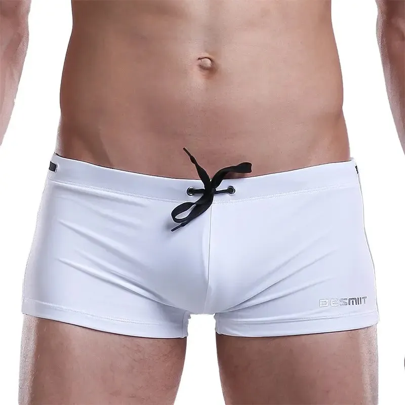 DESMIIT Simple Solid Color Boxer boys Swim Trunks