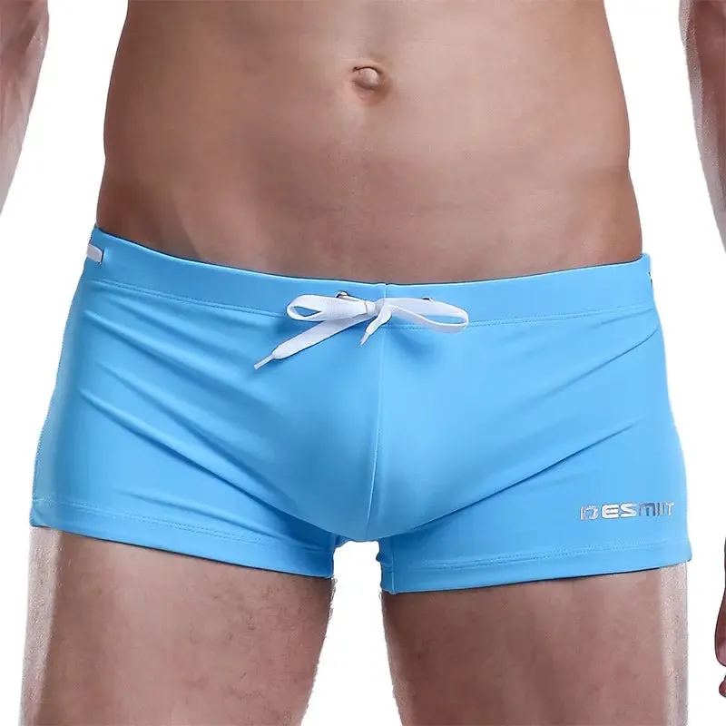 DESMIIT Simple Solid Color Boxer boys Swim Trunks