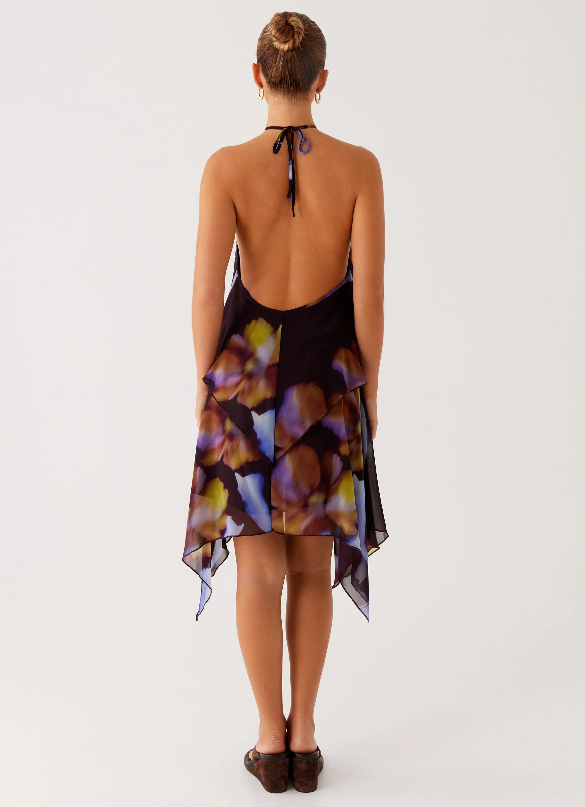 Elegant Simplicity Verbena Midi Dress - Dark Floral