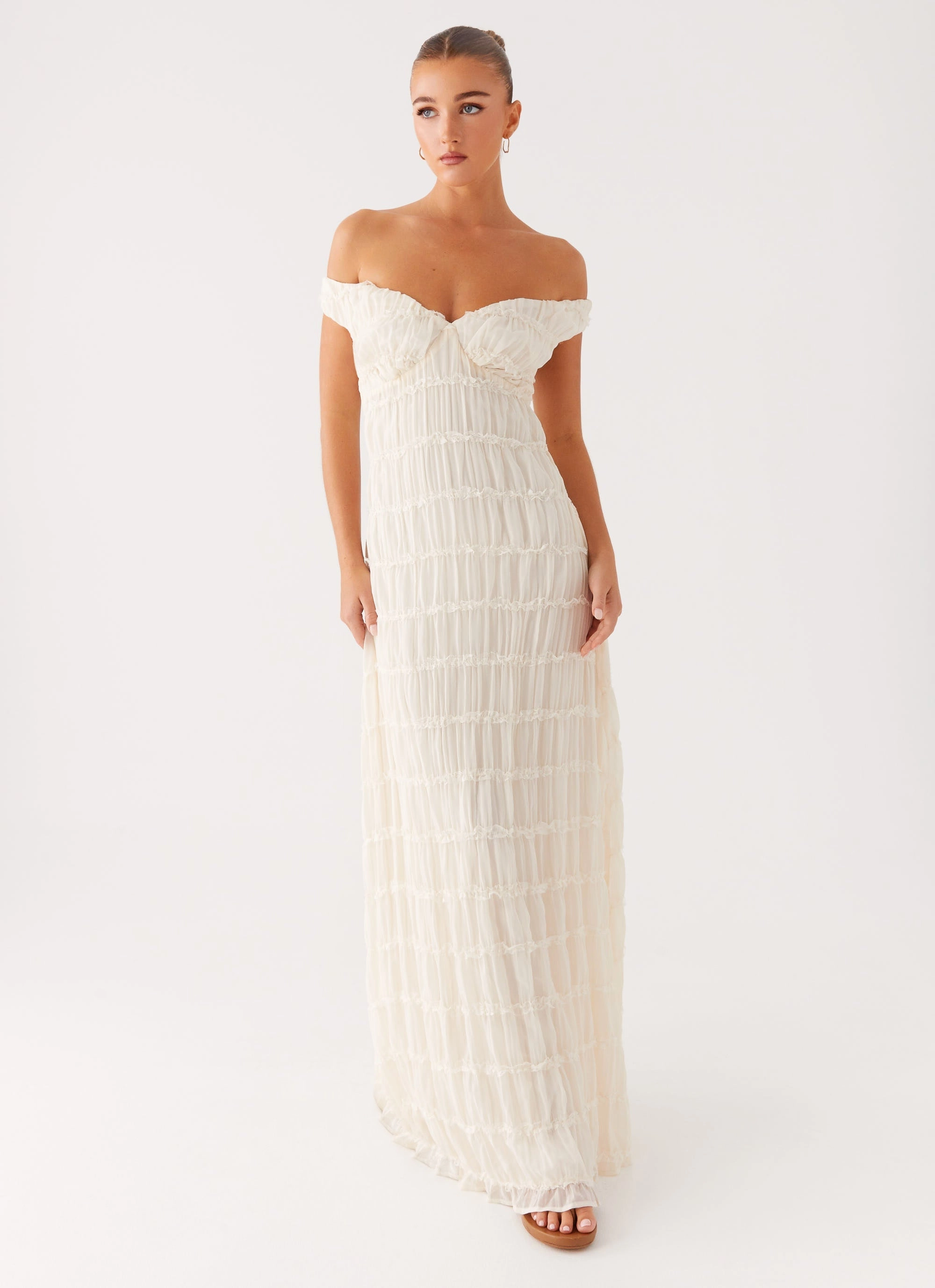 Silky Silhouette Bright Appeal Embrace Maxi Dress - Ivory
