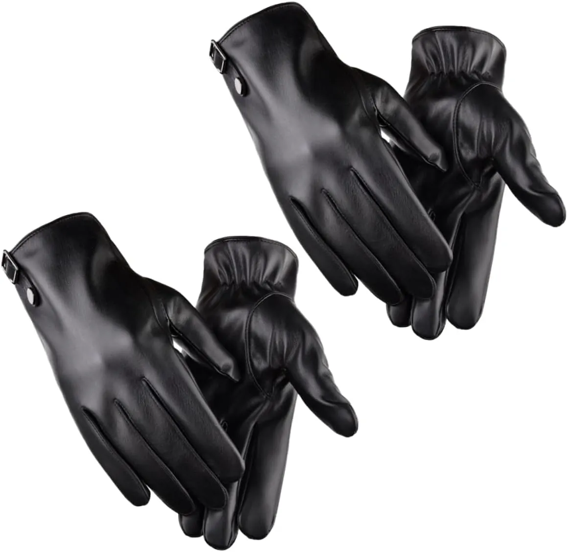 Didiseaon Men's Ski Gloves 2 Pack of Leather Gloves Touchscreen Warm and Windproof for Winter
