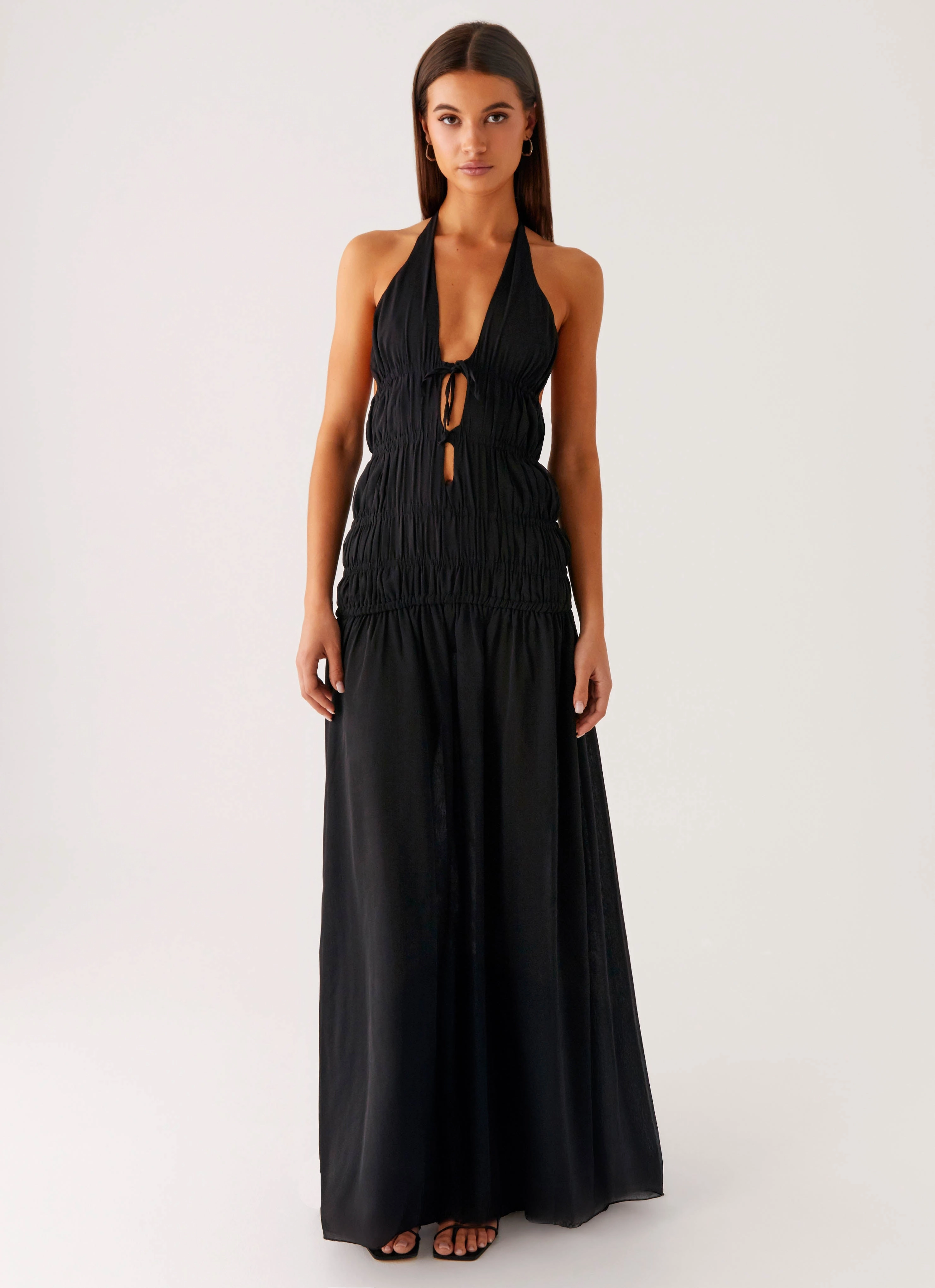 Polished look dress Dione Halter Maxi Dress - Black