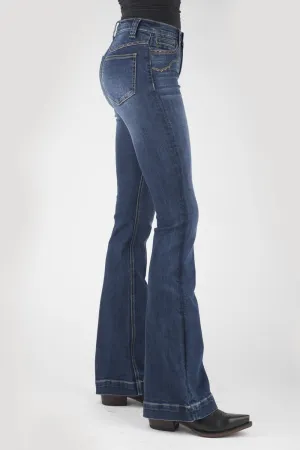 Distinct Style Stetson Womens 921 High Waist Flare Fit Blue Cotton Blend Jeans Low Maintenance Eco Friendly Dye Stetson Womens 921 High Waist Flare Fit Blue Cotton Blend Jeans
