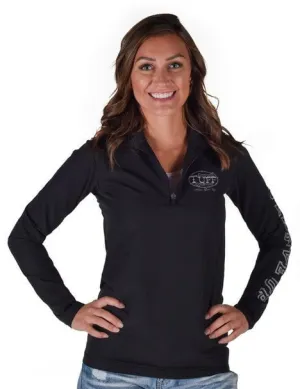 Distressed Details Cowgirl Tuff Womens Quarter Zip Cadet Black Poly/Spandex Athletic Shell Jacket Cowgirl Tuff Womens Quarter Zip Cadet Black Poly/Spandex Athletic Shell Jacket Neutral Casual Streetwear Fan