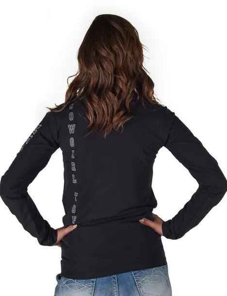 Cowgirl Tuff Womens Quarter Zip Cadet Black Poly/Spandex Athletic Shell Jacket Outfit Plan Base Fit Piece