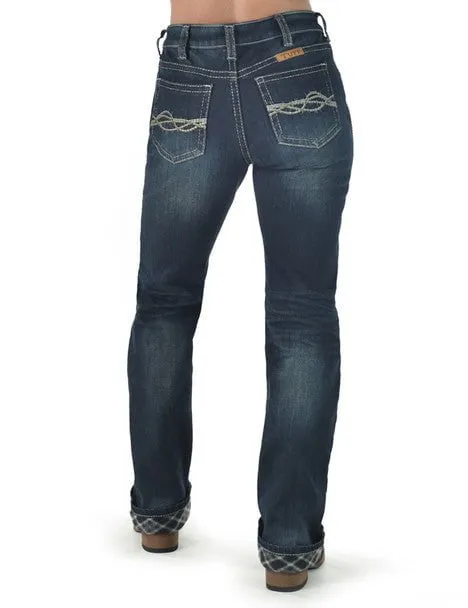 Cowgirl Tuff Womens DFMI Dark Flannel Dark Wash Cotton Blend Jeans Soft Fabric Timeless Appeal