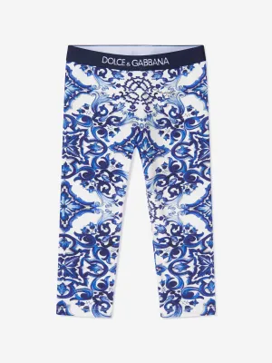 Dolce & Gabbana Baby Girls Majolica Print Leggings