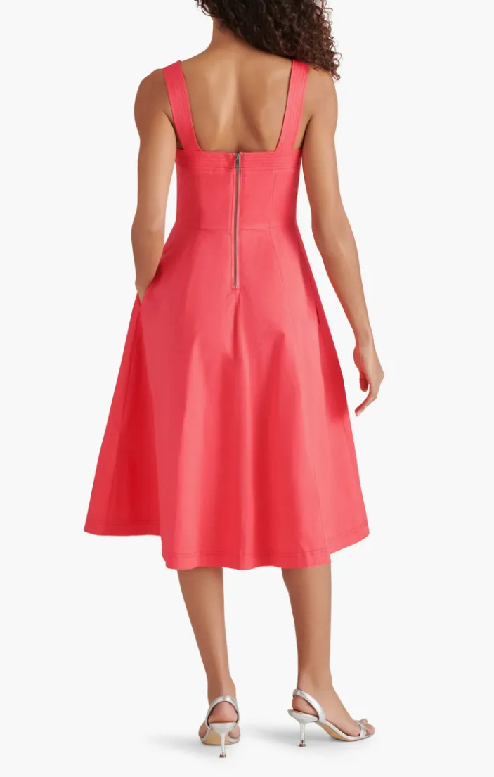Dolly Dress in Berry Red Fashionable Layers Wide Swing