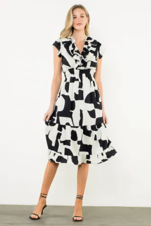 Dorothy Geo Print Flutter Sleeve Dress Country Chic Dorothy Geo Print Flutter Sleeve Dress Chic casual