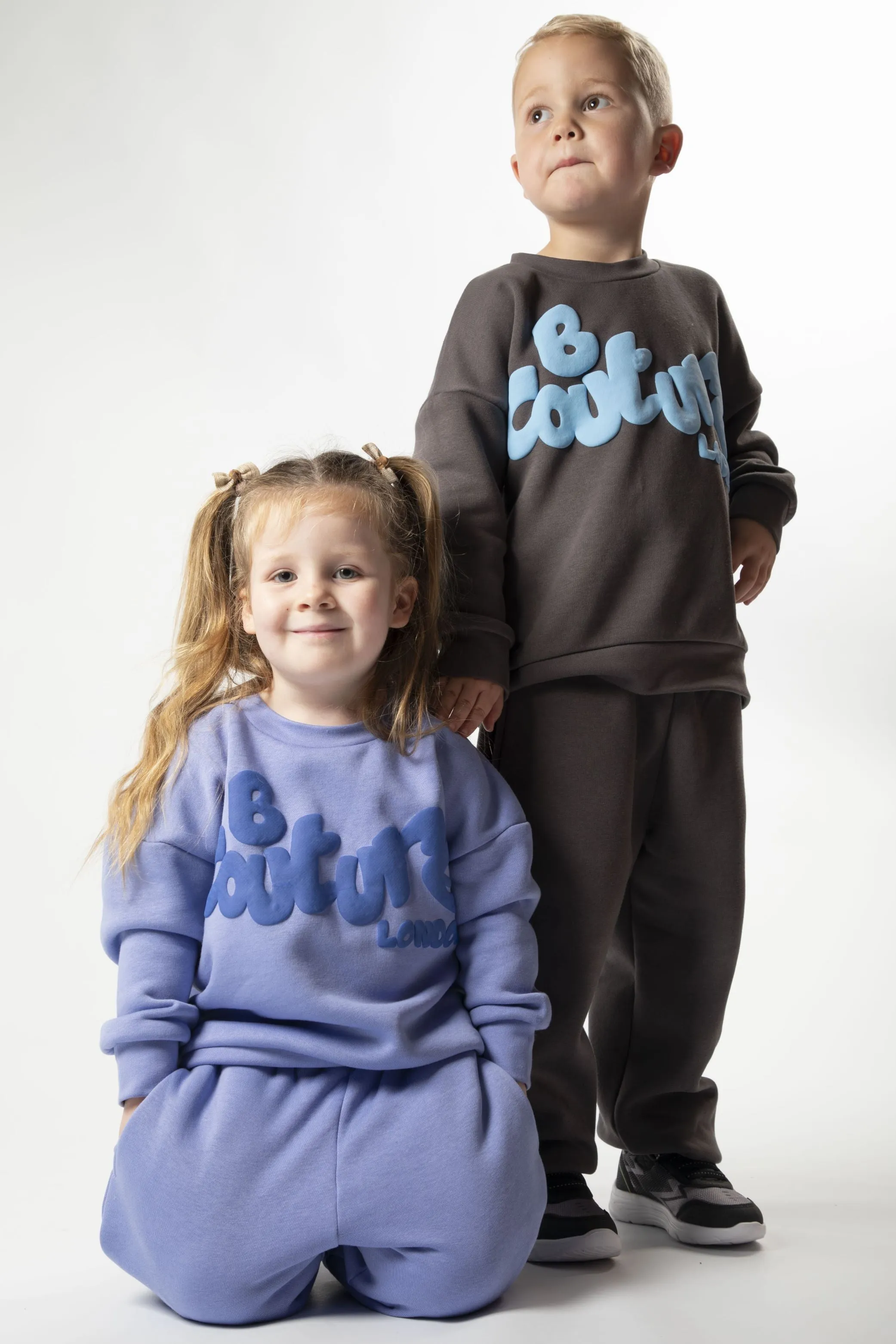 Dorville Fleece Crew Tracksuit Kids - Violet