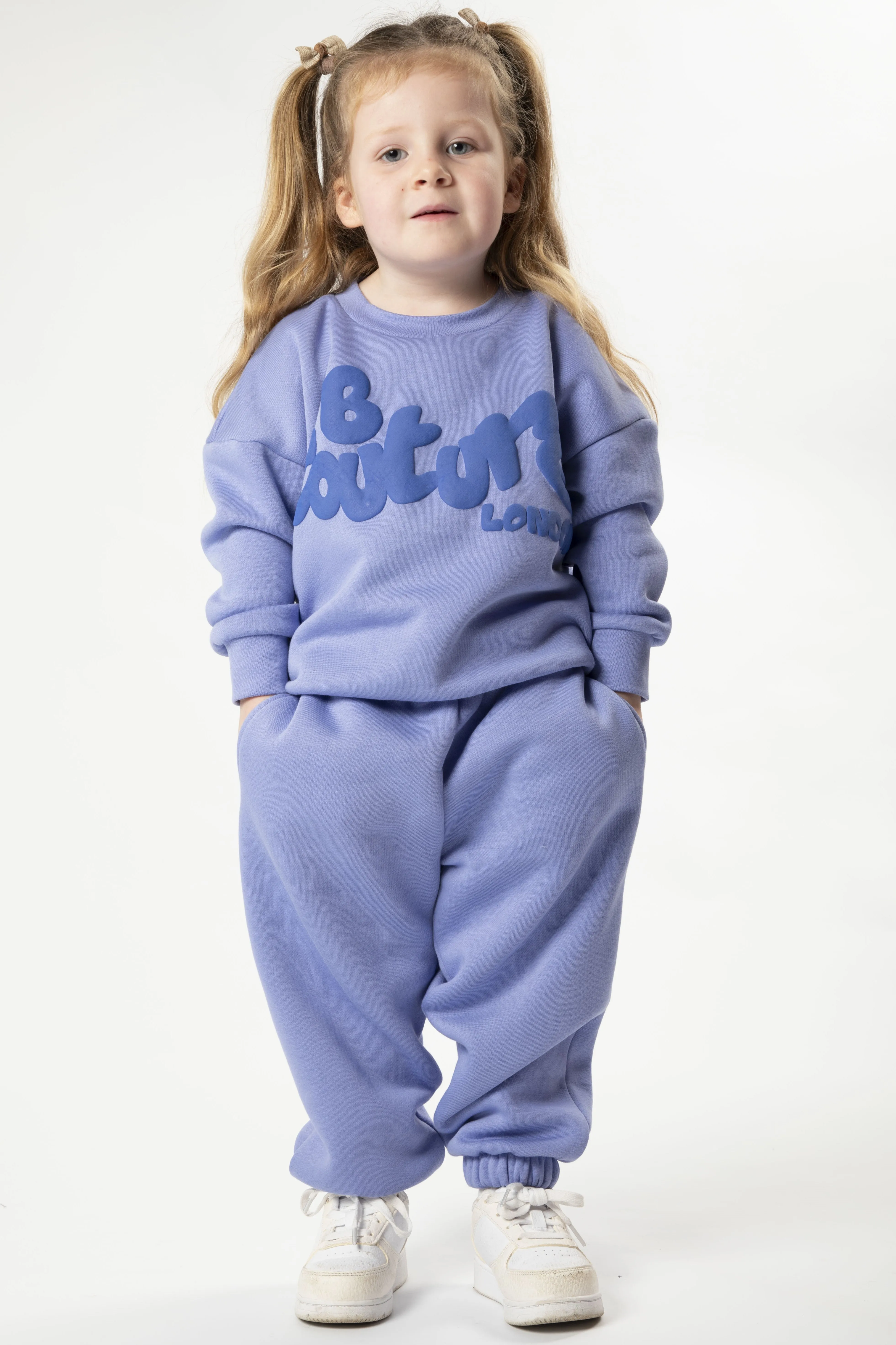 Dorville Fleece Crew Tracksuit Kids - Violet