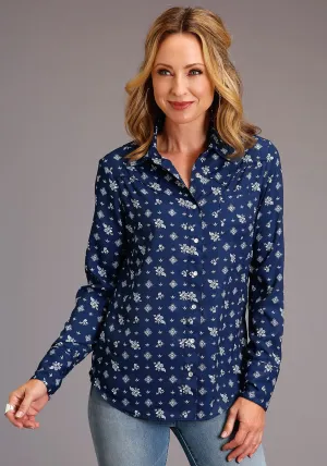 Double Knee Construction Stetson Womens Blue Rayon/Nylon Vintage Ditzy BD L/S Shirt Stetson Womens Blue Rayon/Nylon Vintage Ditzy BD L/S Shirt Softened Fabric Modern Winter Warmth Loose