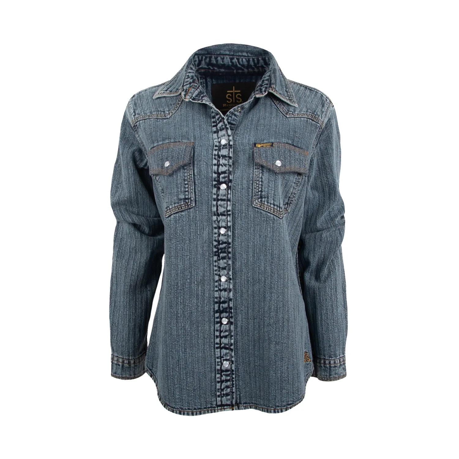STS Ranchwear Womens Duke Denim 100% Cotton L/S Shirt Contemporary Style Holiday Gift