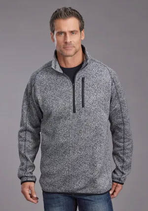 Double Layered Stetson Mens Herringbone Pullover Heather Black 100% Polyester 1/4 Zip Sweater Errand Ready Stetson Mens Herringbone Pullover Heather Black 100% Polyester 1/4 Zip Sweater
