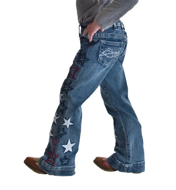 Cowgirl Tuff Girls Starstruck Medium Wash Cotton Blend Jeans Morning Stroll Stretch
