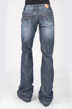 Double Stitched Hems Tin Haul Womens Blue Cotton Blend Curved Piece Ella Jeans Spring Mood Bold Work Ready Soft Tin Haul Womens Blue Cotton Blend Curved Piece Ella Jeans