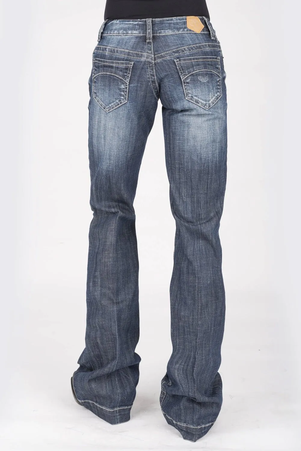 Tin Haul Womens Blue Cotton Blend Curved Piece Ella Jeans Non Fading Technology Lightweight Material
