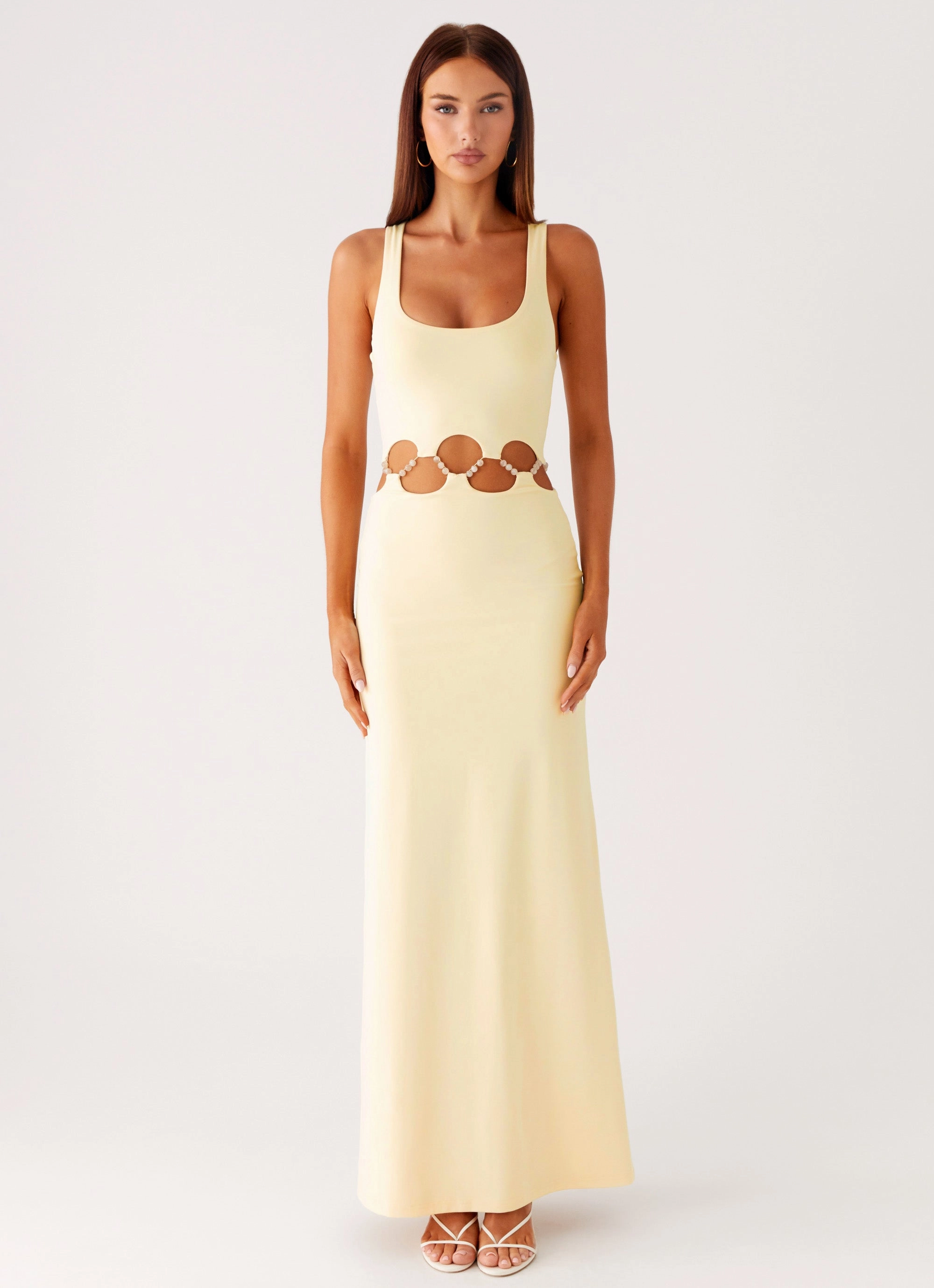 Dreamboat Beaded Maxi Dress - Yellow Youthful Style
