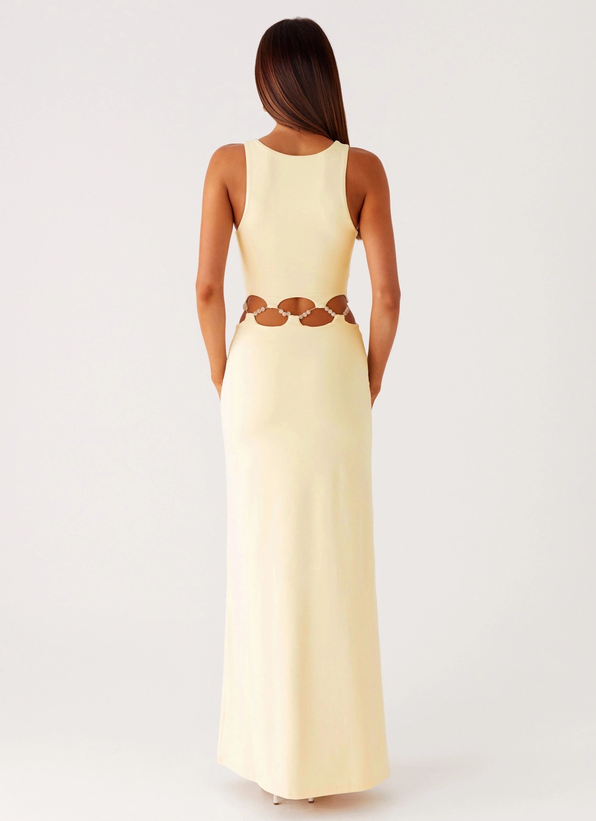 Polished Motion Dreamboat Beaded Maxi Dress - Yellow