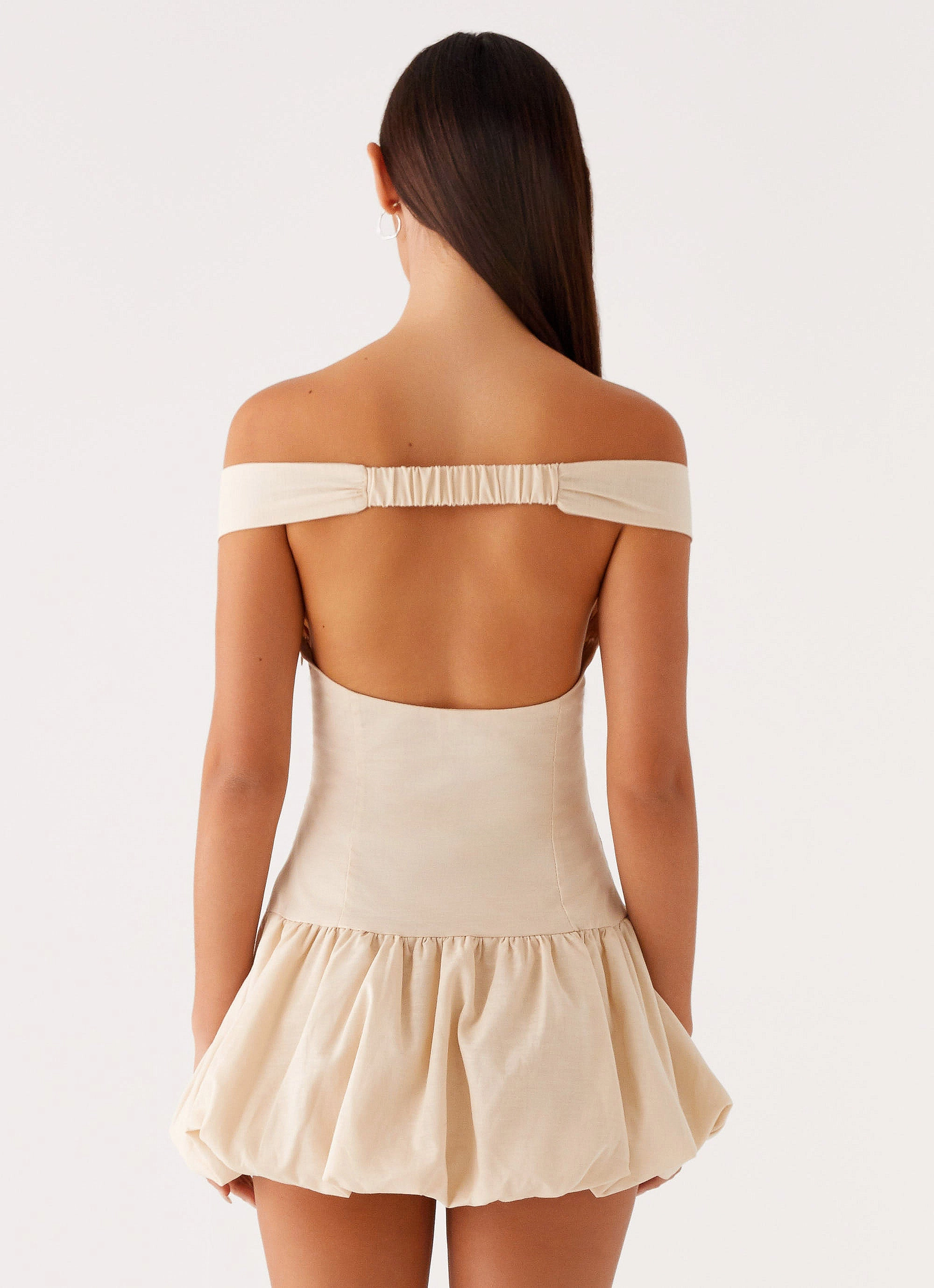Endless Romance Off Shoulder Mini Dress - Butter Flexible Comfort