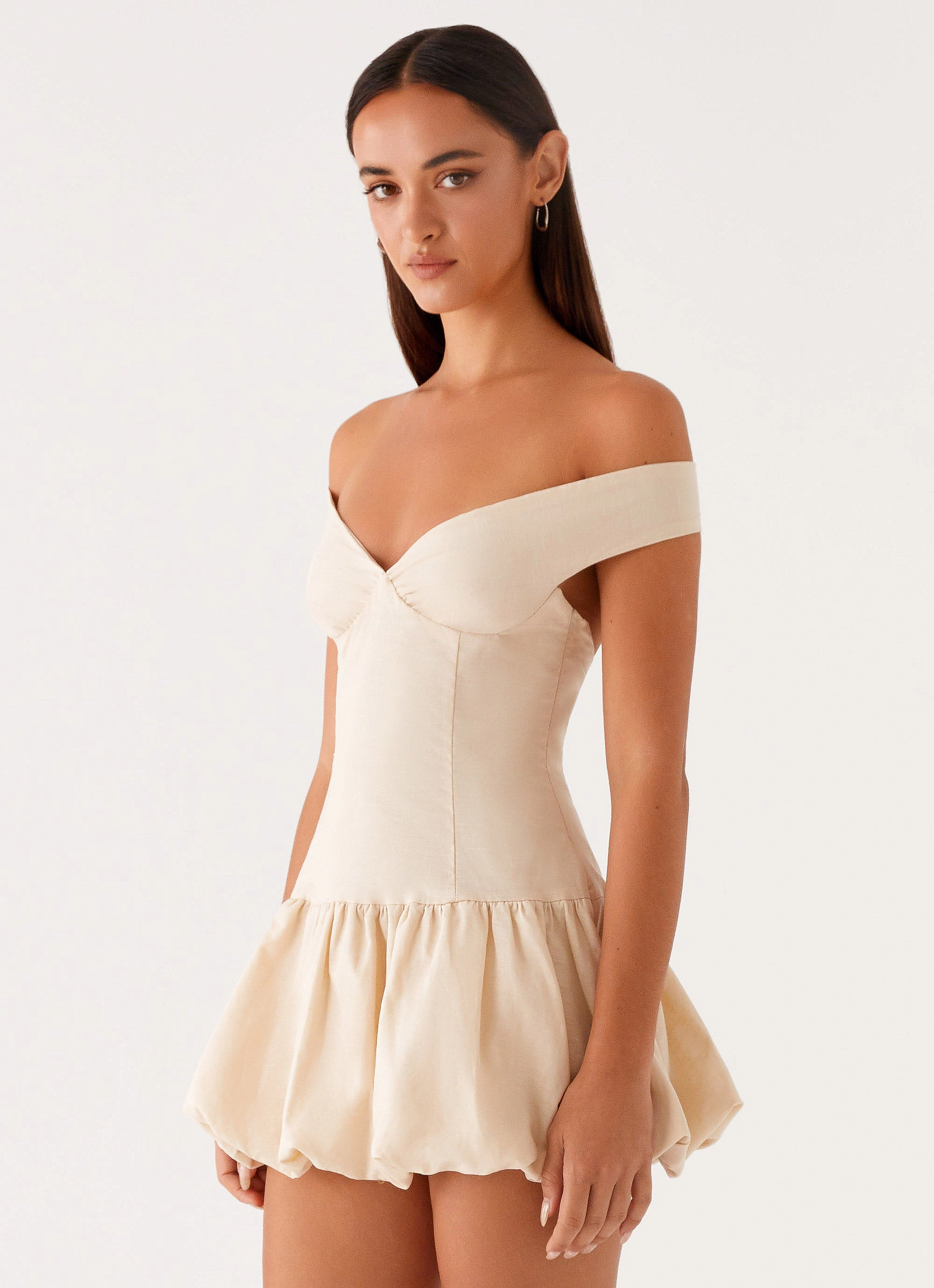 Endless Romance Off Shoulder Mini Dress - Butter Chic Layered Wear