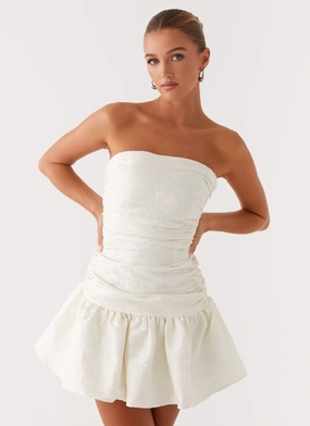 Dressy look Ray Of Light Mini Dress - White Calm Shine Ray Of Light Mini Dress - White