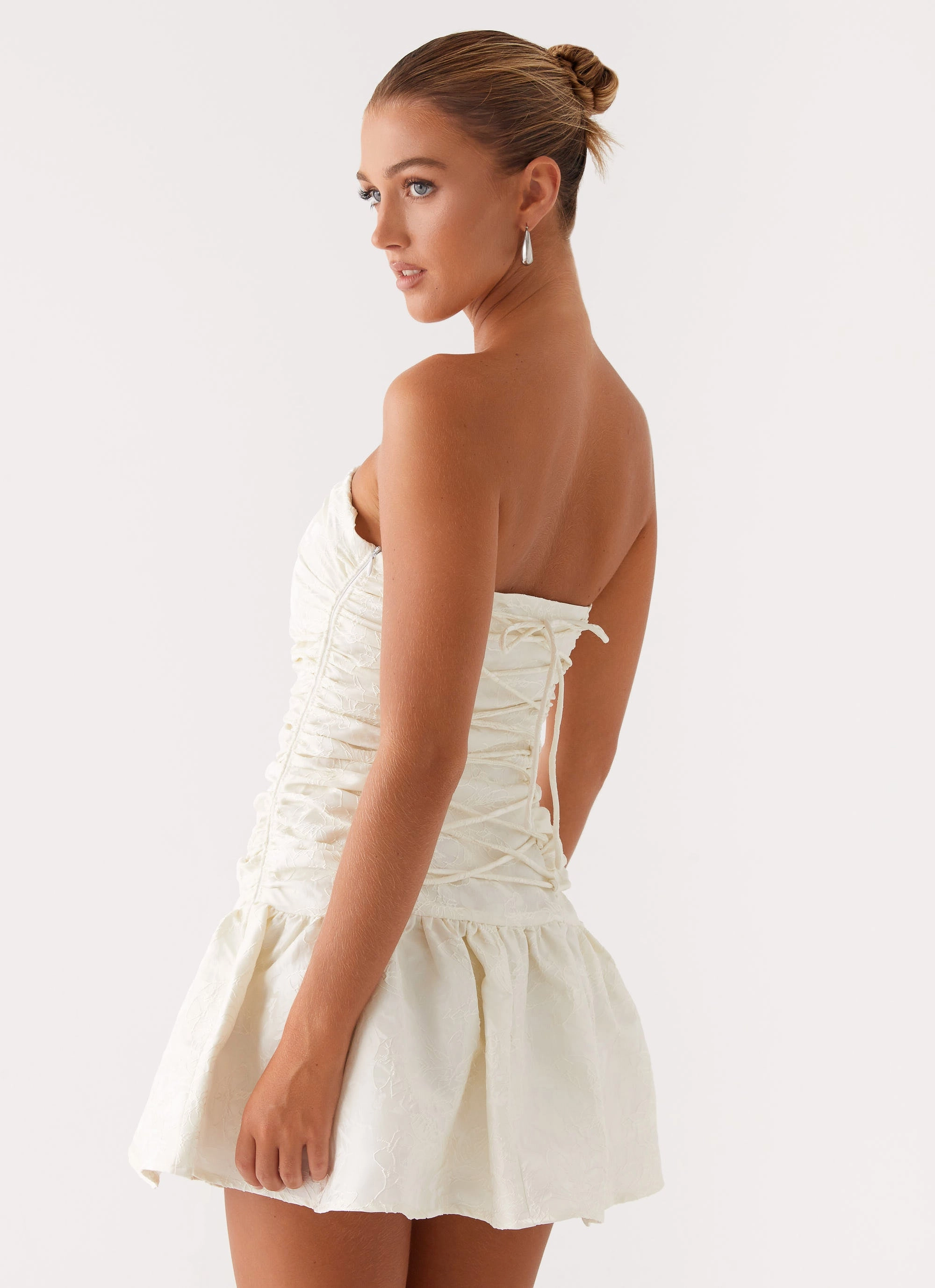 Pleated design Ray Of Light Mini Dress - White
