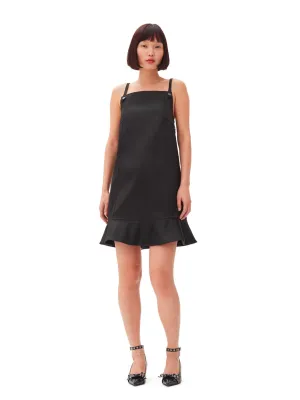 Duchesse Satin Mini Dress / Black