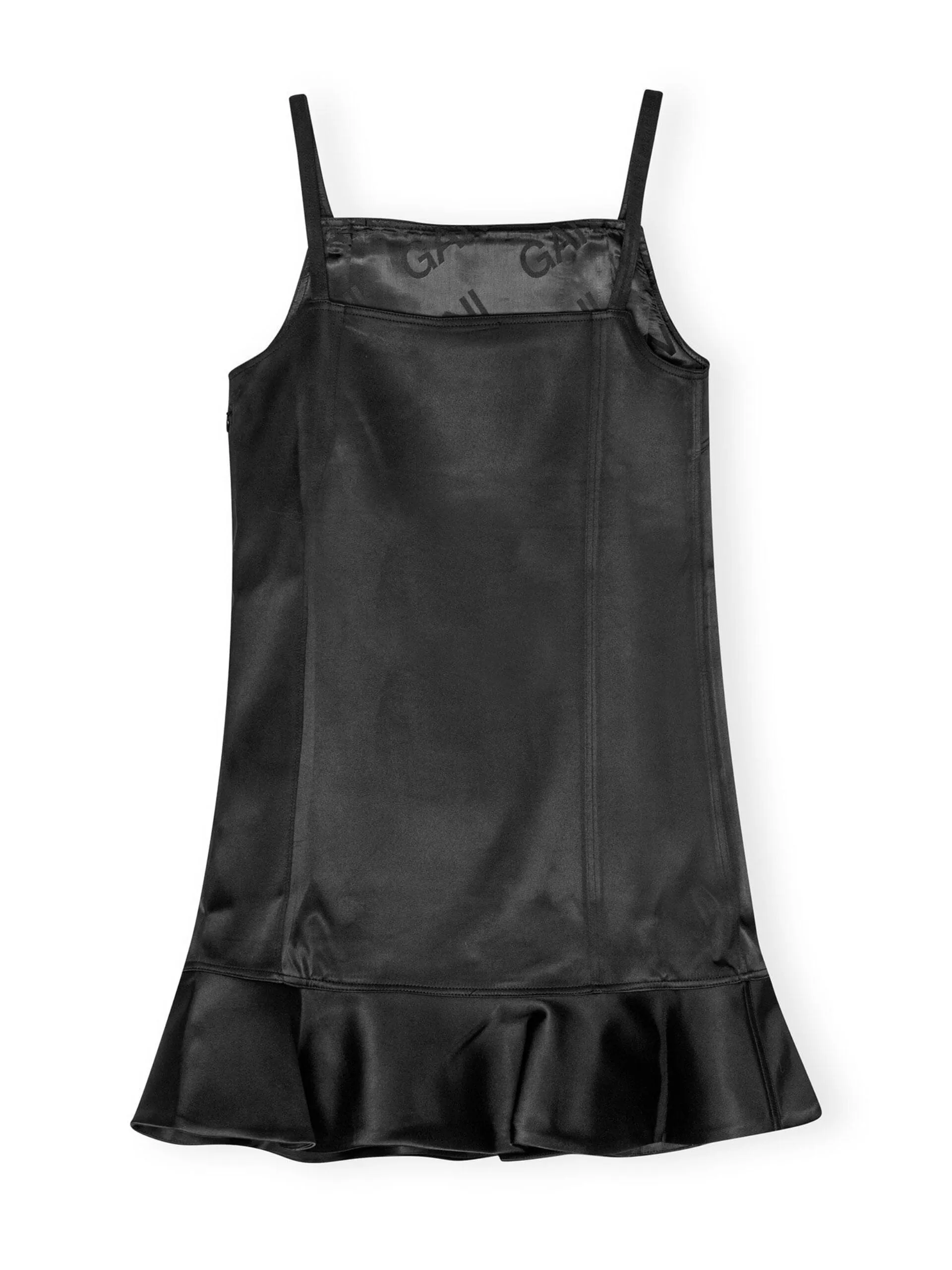 Duchesse Satin Mini Dress / Black
