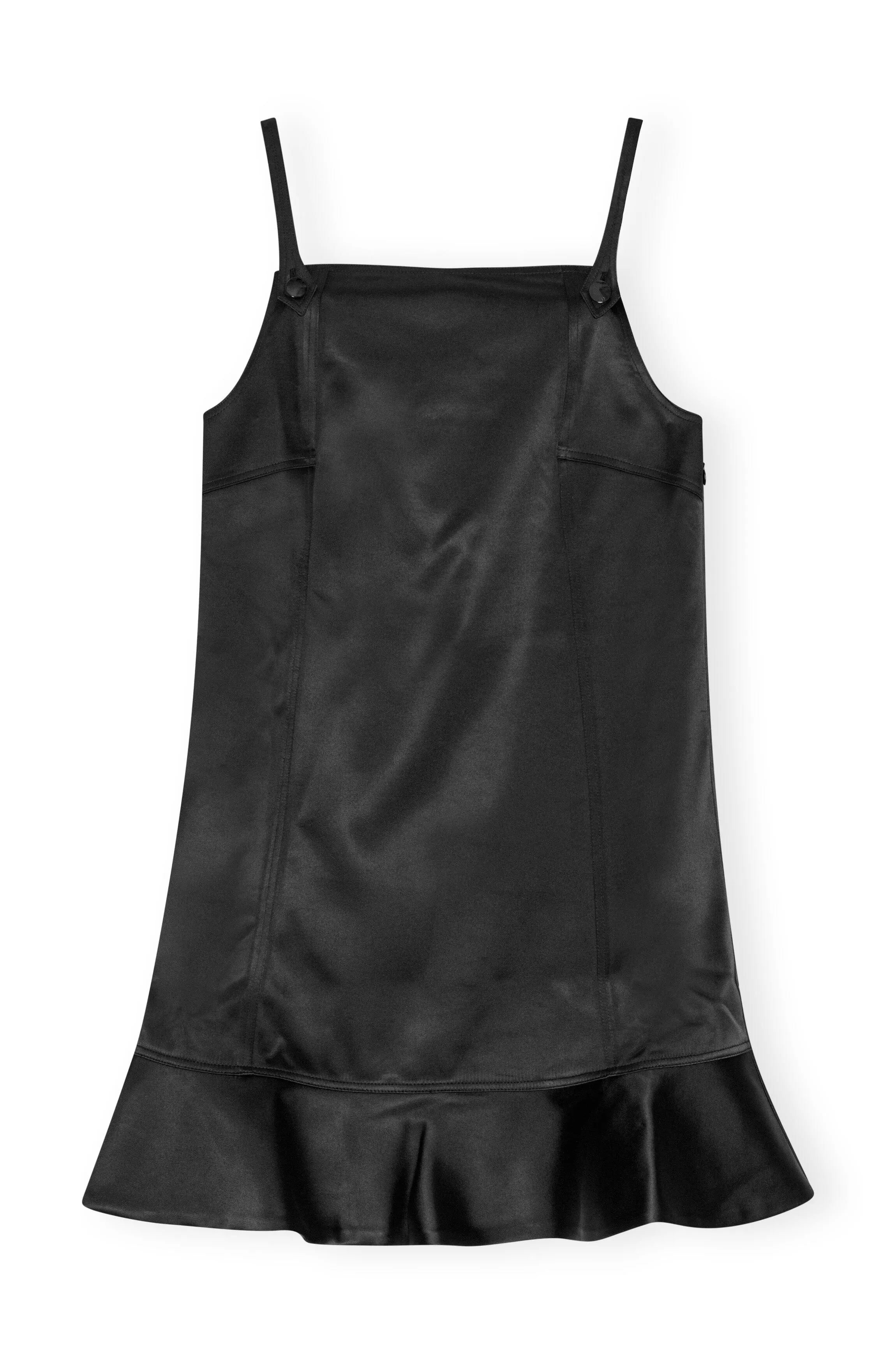 Duchesse Satin Mini Dress / Black