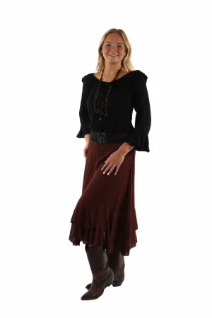 Durable Accent Scully Womens Crochet Band Chocolate 100% Rayon Skirt Scully Womens Crochet Band Chocolate 100% Rayon Skirt Slim Silhouette Stylish Daily Wear Parent Style
