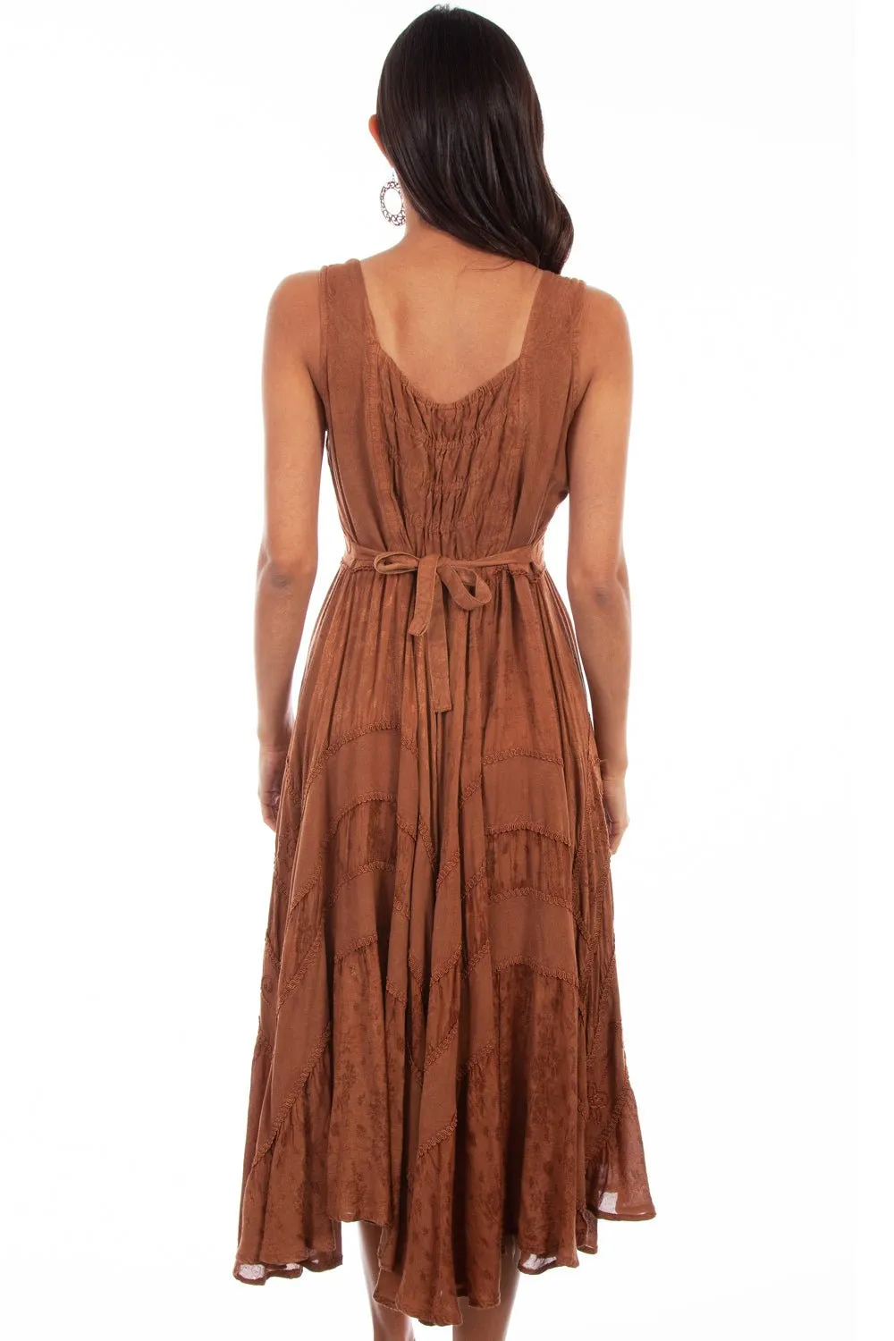 Sleek Waistband Go To Outfit Scully Womens Beige 100% Rayon Full Length S/L Dress