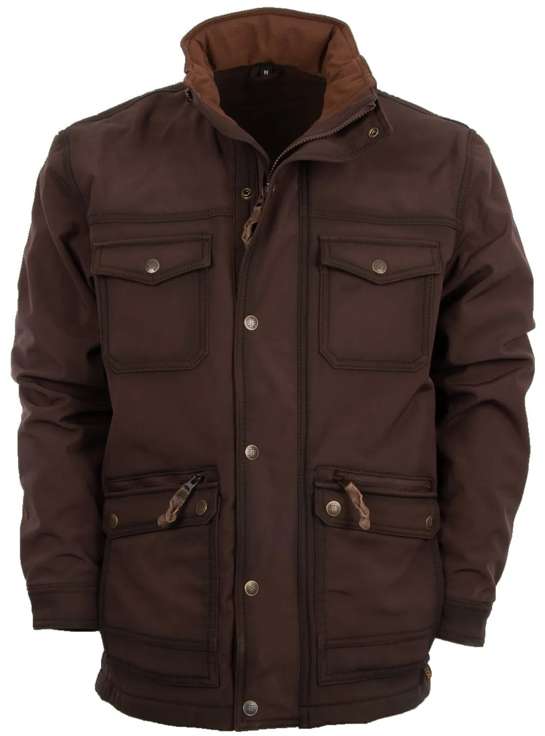 STS Ranchwear Womens Brazos II Enzyme Brown Polyester Softshell Jacket Utility Look